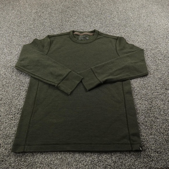 Eddie Bauer Shirt Mens M Green Waffle Knit Thermal Pullover Crewneck Outdoor Top - Picture 2 of 11